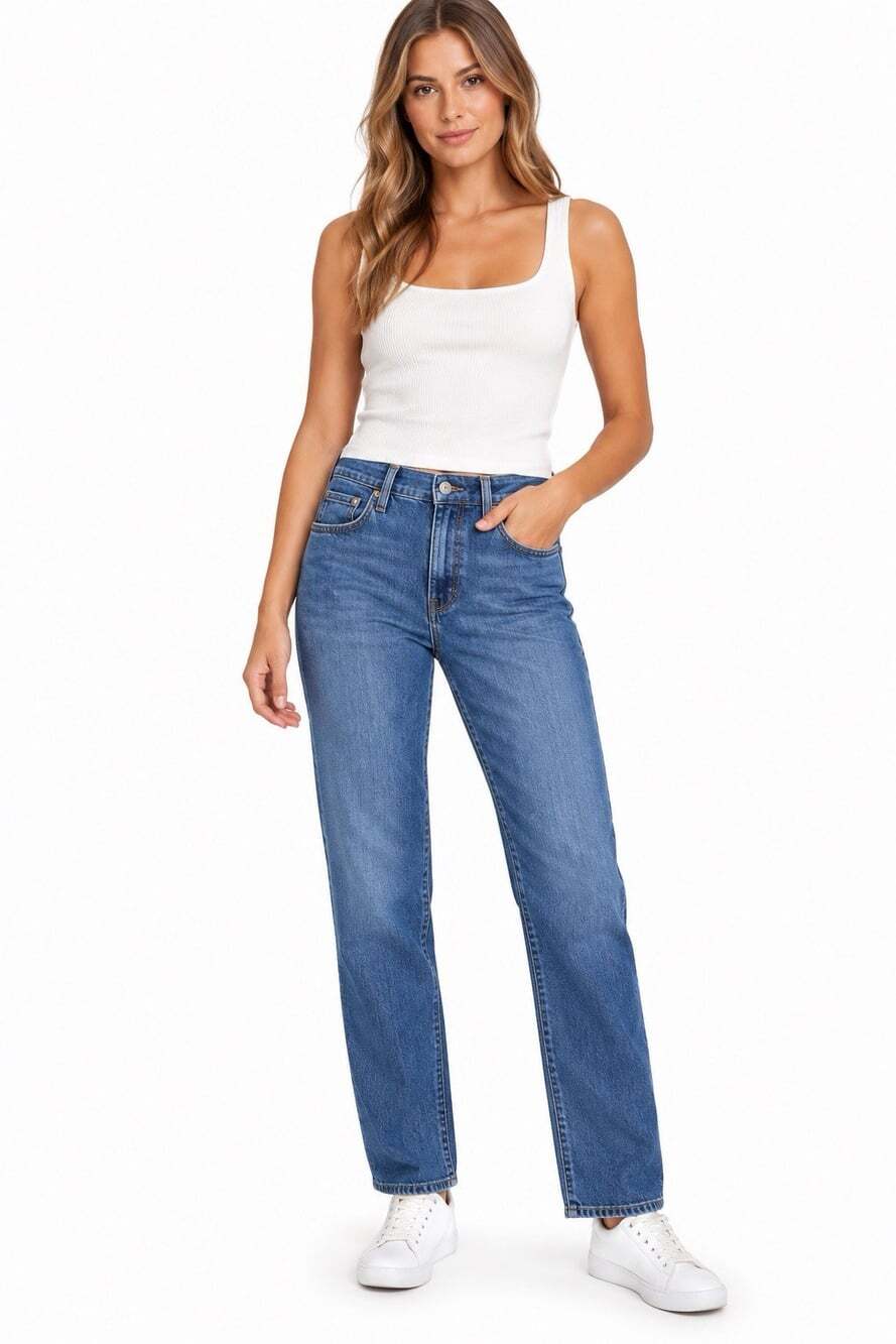 Lauren Ralph Lauren Womens Jeans Size 2 Blue Straight Leg 2x32 Stretch Denim